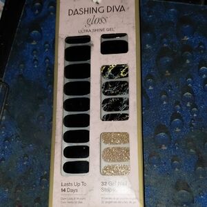 Dashing Diva Gloss Gel Nail Strips - Black Obsidian